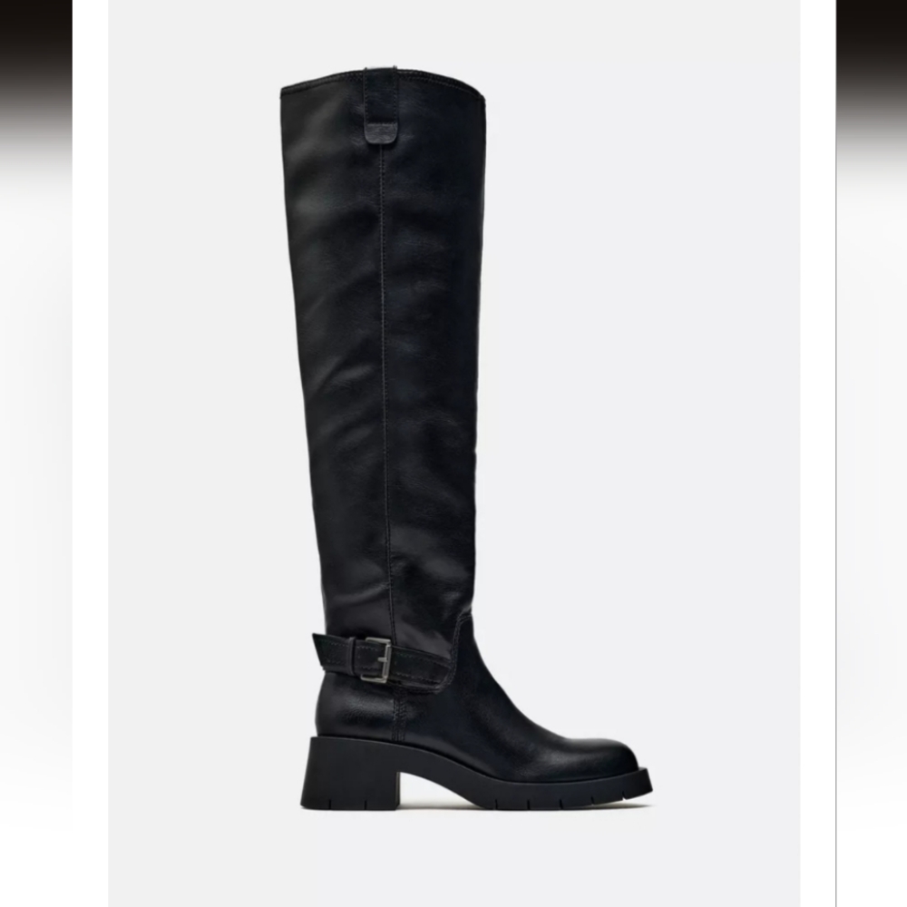Zara Black Knee-High Boots